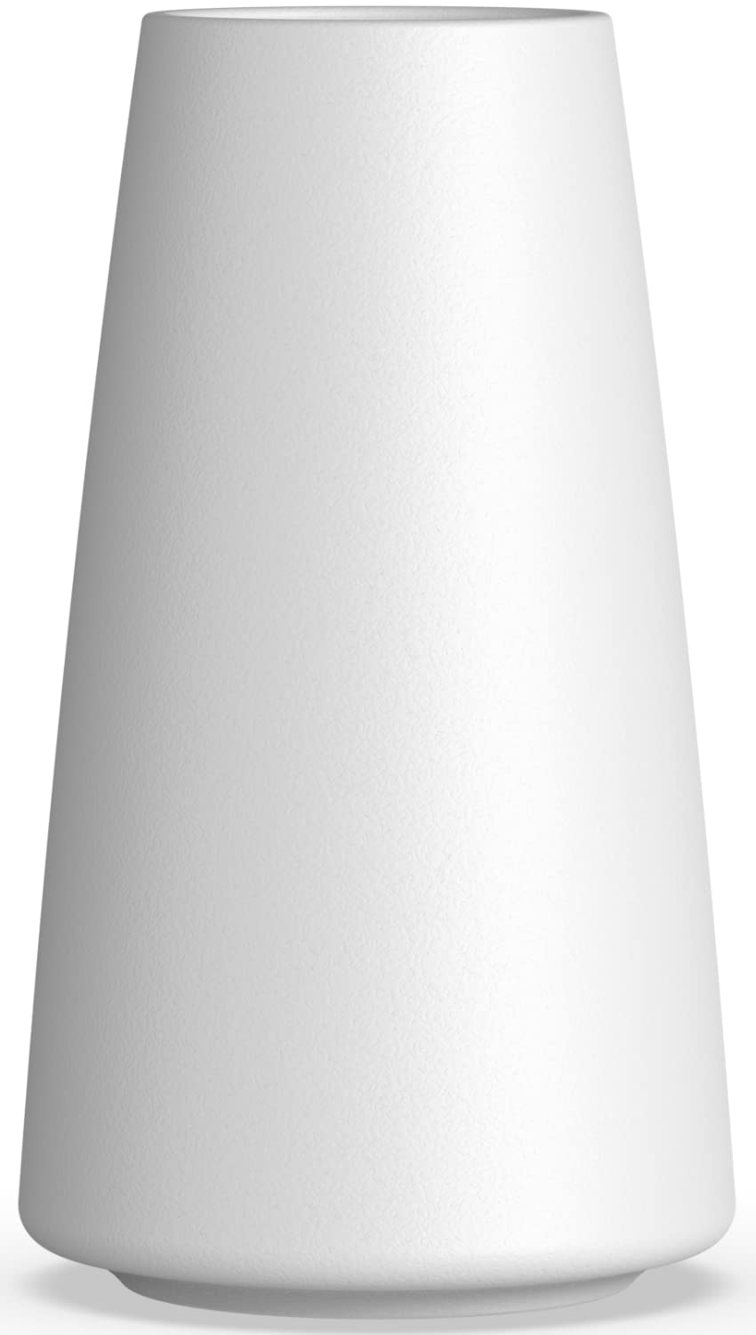 DECORPIA DECORPIA Premium White Ceramic Vase for Modern Farmhouse Bohemian Pampas Grass Flowers Home Decor and Desk Aesthetic Room Decor