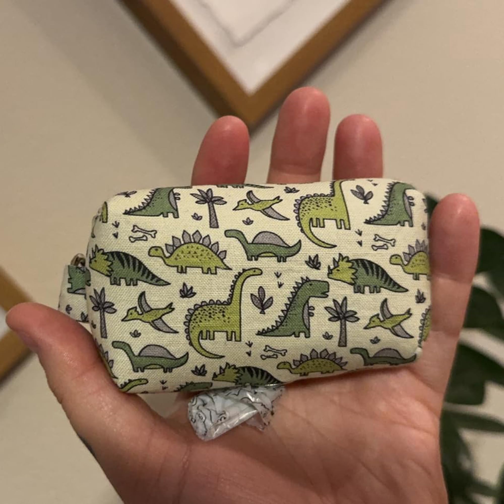 Aring pet Portable Velvet Dog Poop Bag Holder Dispenser for Leashes Washable Waste Pouch with Metal Zipper - View 4 of 6