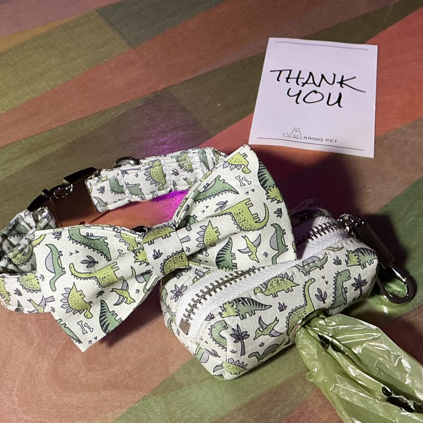 Aring pet Portable Velvet Dog Poop Bag Holder Dispenser for Leashes Washable Waste Pouch with Metal Zipper - View 5 of 6