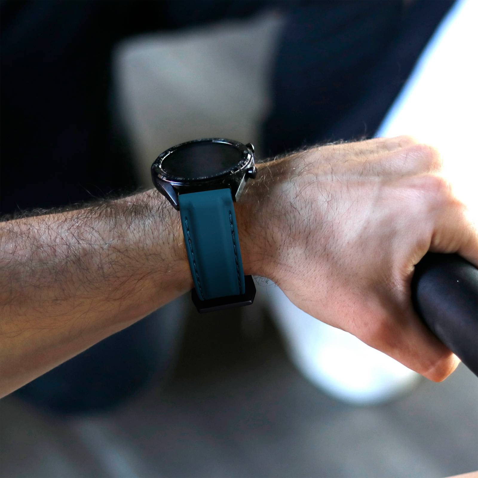 WOCCI WOCCI 20mm Navy Blue Silicone Rubber Watch Band with Silver Buckle for Durable and Stylish Timepiece Replacement - View 6 of 9