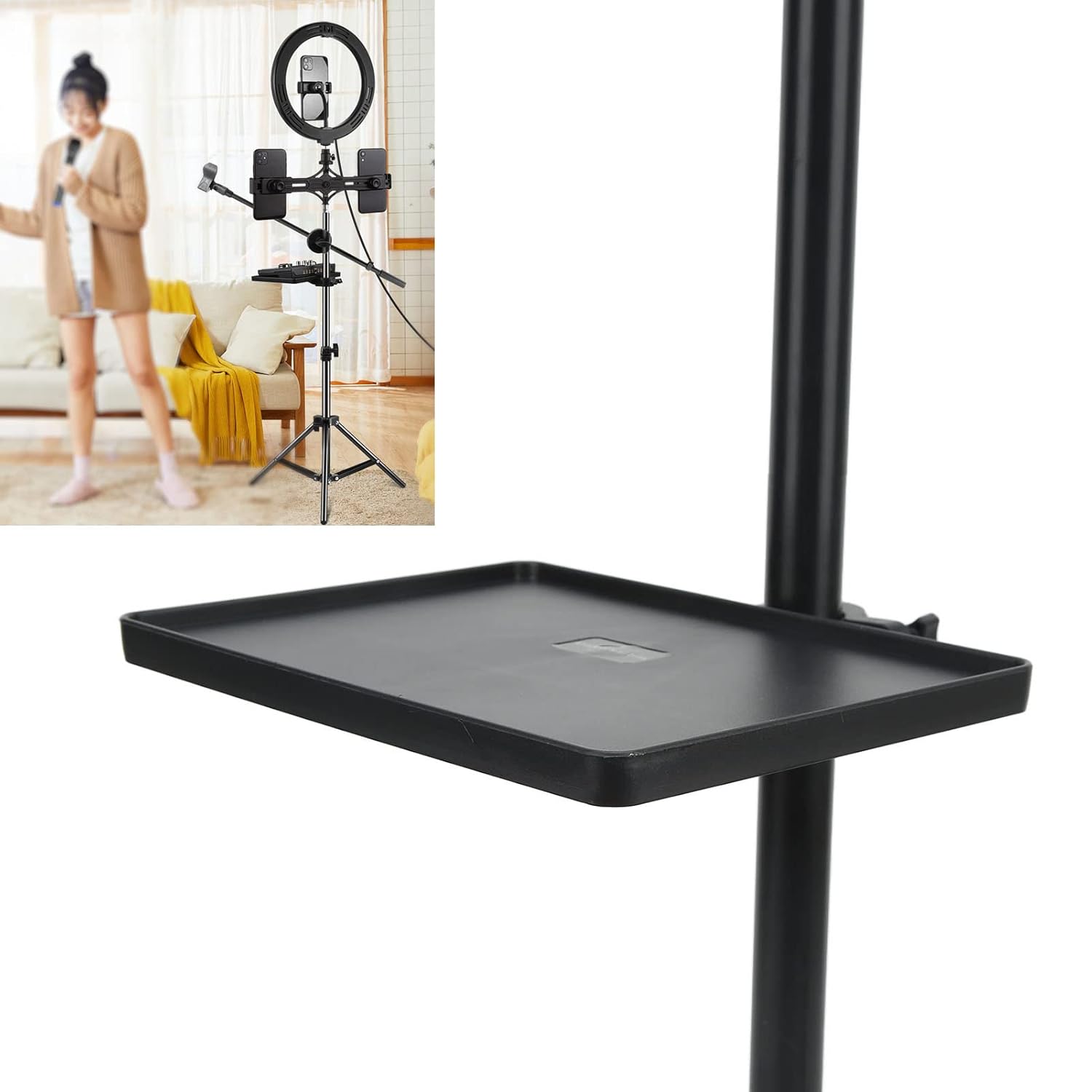 Dilwe Dilwe Heavy Duty Sound Card Tray for Speaker and Microphone Stands Adjustable Easy Installation 6.50in x 8.66in Wide Application - View 5 of 9