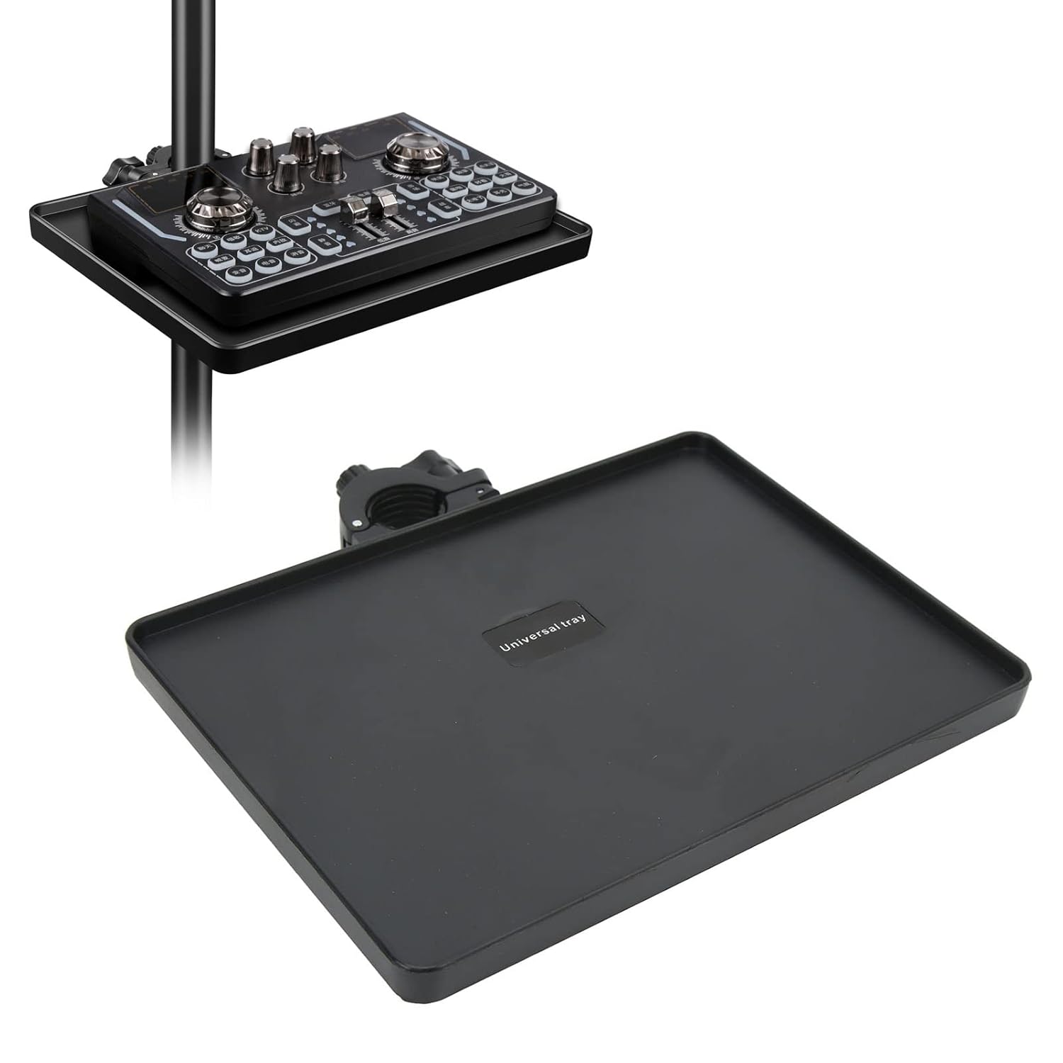 Dilwe Heavy Duty Sound Card Tray for Speaker and Microphone Stands Adjustable Easy Installation 6.50in x 8.66in Wide Application