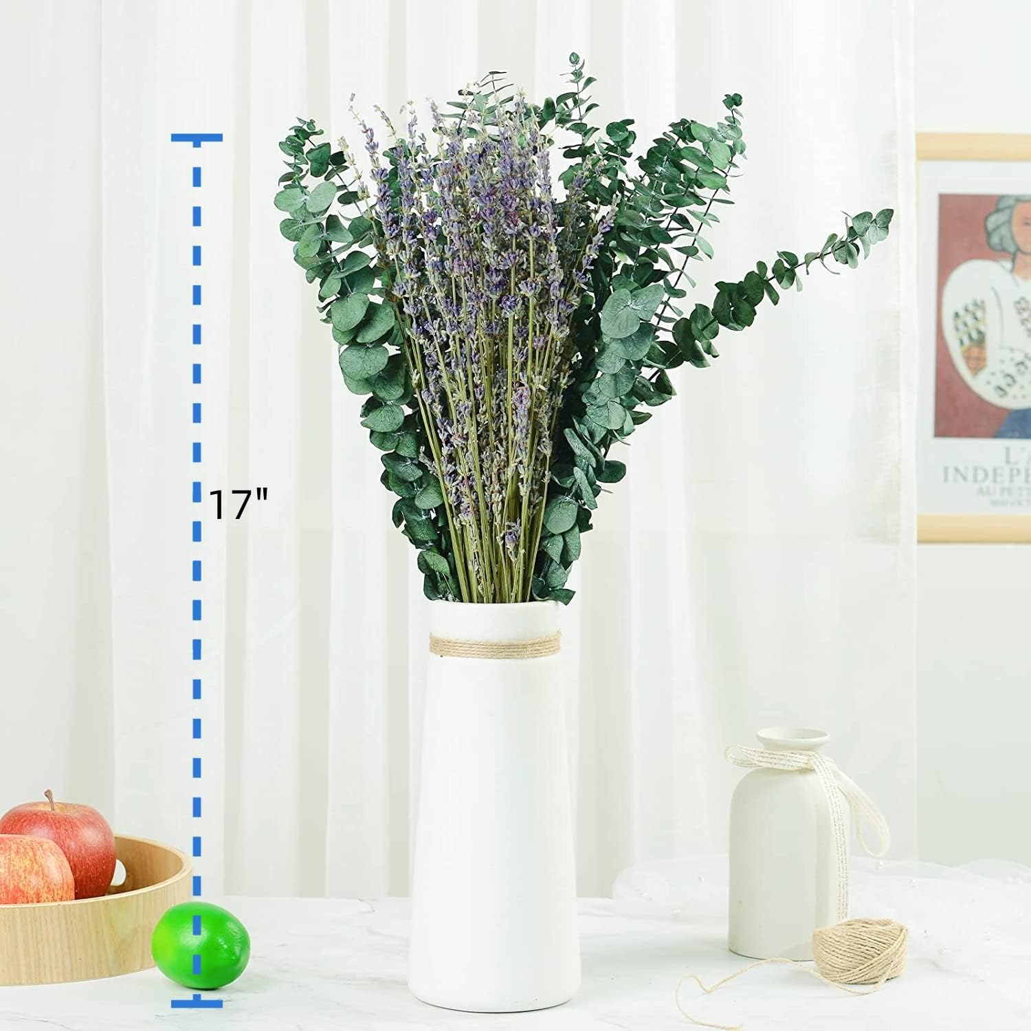 FUKUOKA 115 Pcs Eucalyptus and Lavender Flower Bundles for Shower Natural Decor with Chrysanthemums 17 Inch Upgrade Hanging Plant - View 3 of 7