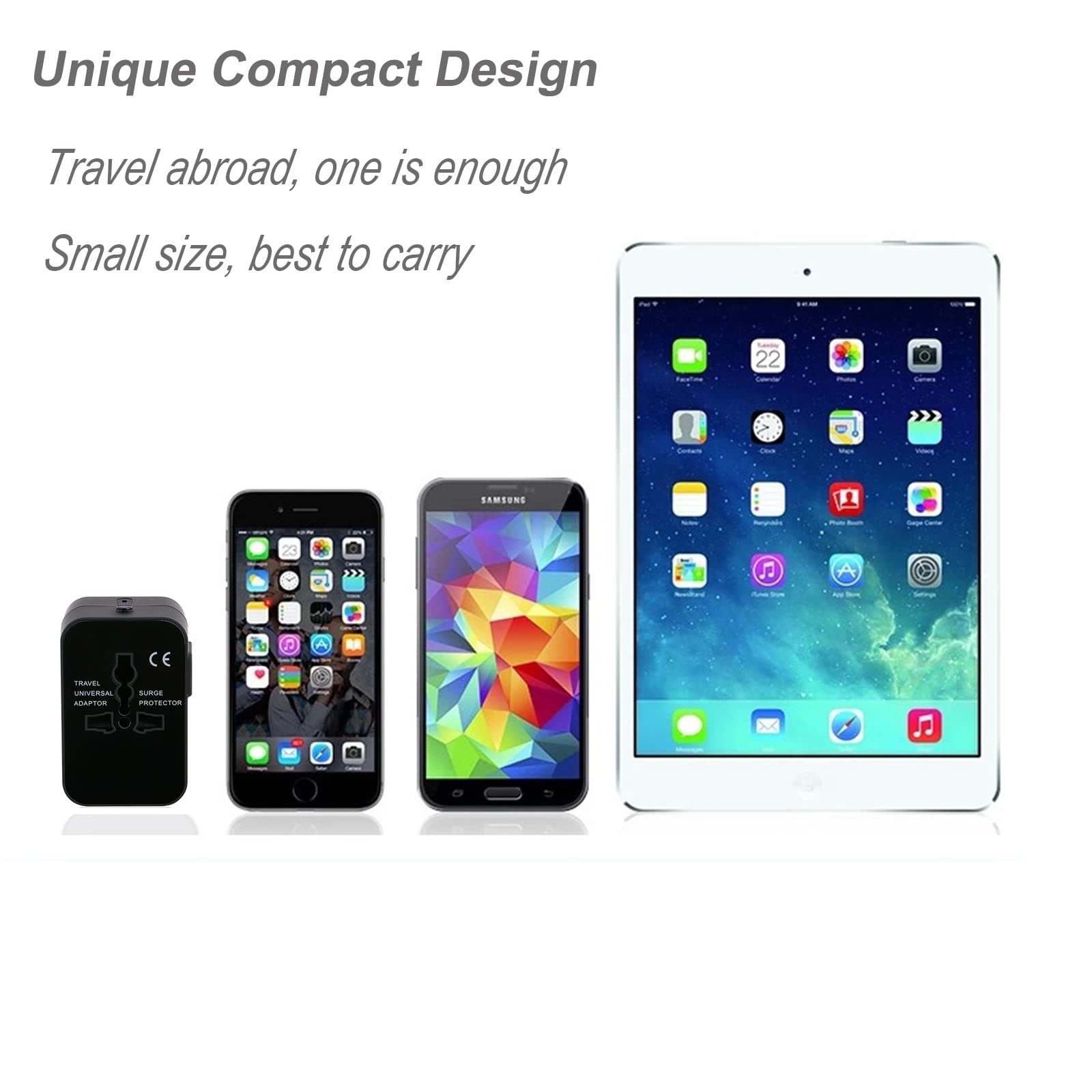 Vishui Premium Travel Adapter Universal Worldwide Power Adapter with Dual USB Charging Ports for AC and Car Power - View 4 of 7