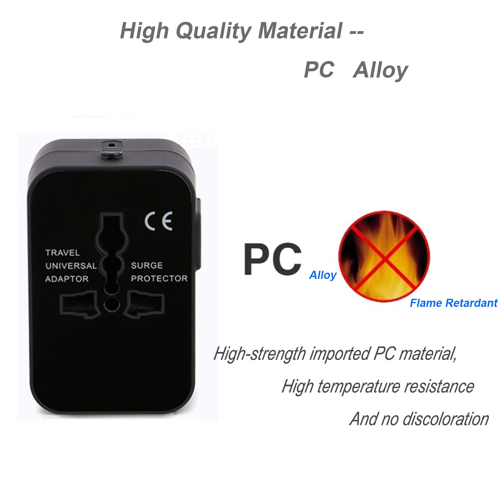 Vishui Premium Travel Adapter Universal Worldwide Power Adapter with Dual USB Charging Ports for AC and Car Power - View 5 of 7