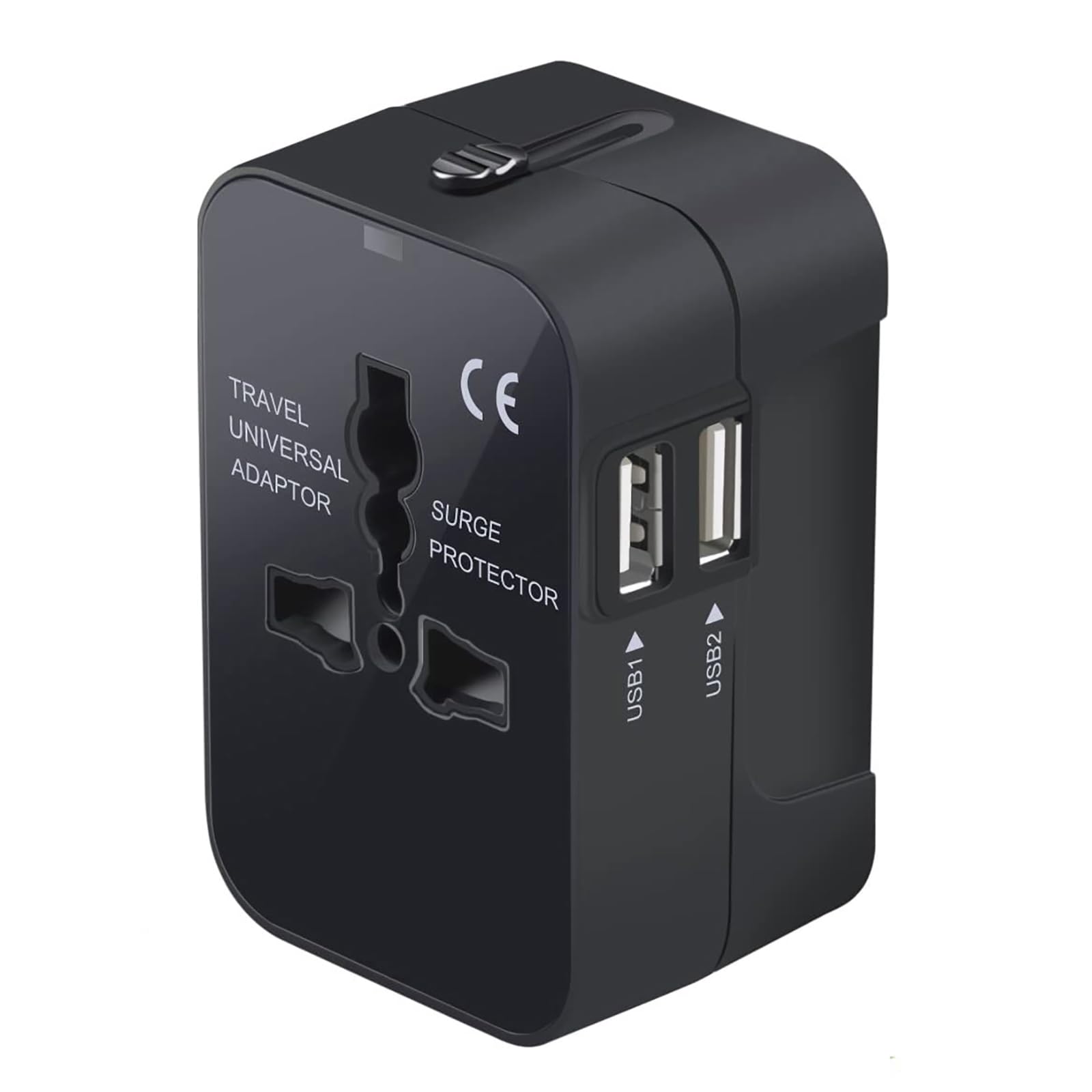 Vishui Premium Travel Adapter Universal Worldwide Power Adapter with Dual USB Charging Ports for AC and Car Power
