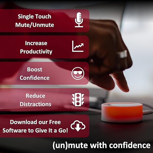 MuteMe MuteMe - Illuminated Physical Mute Button for Zoom, Teams, WebEx &amp; More (As Seen on Shark Tank)! Mac/PC Compatible. USB Cord &amp; Adapter Included. Free Software Download Required. - View 3 of 9