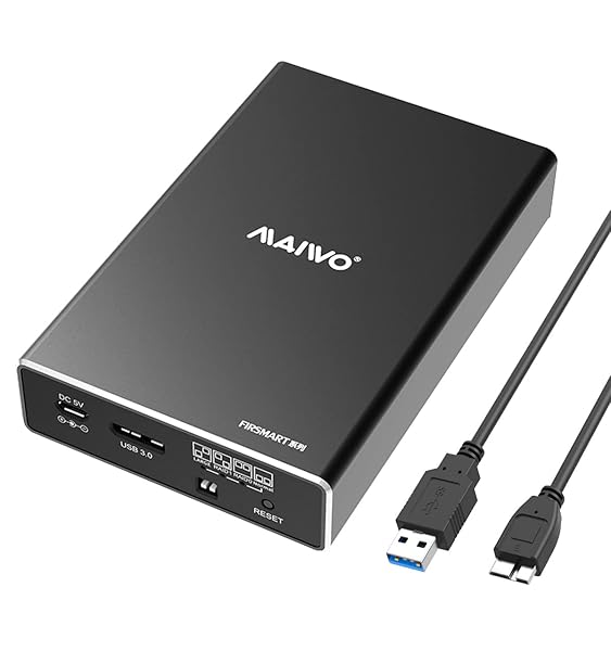 MAIWO "MAIWO Dual Bay RAID Enclosure for 2.5" SATA SSD/HDD - USB 3.0, 16TB Capacity, RAID 0/1/JBOD, Aluminum Design"