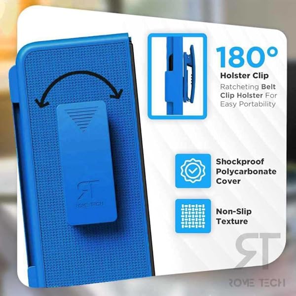 Rome Tech Rome Tech Belt Clip Phone Case with S Pen Holder for Samsung Galaxy Z Fold 4 5G Slim Heavy Duty Rugged Holster Cover Blue - View 5 of 8