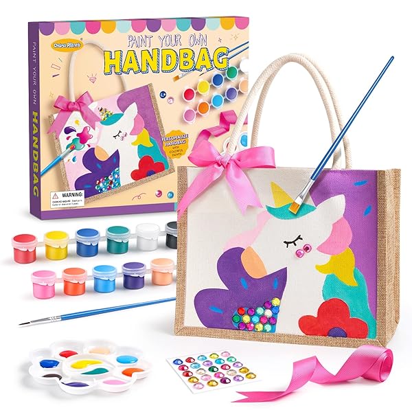 Drama Planet Drama Planet Painting Kit for Girls Create Your Own Handbag Fun Arts and Crafts DIY Gift for Ages 6 and Up