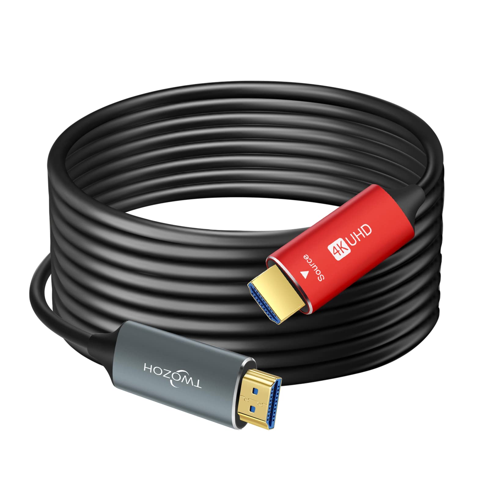 Twozoh HDMI Fiber Optic Cable 495FT Long 4K HDMI Cord Supports 4K 60Hz 18Gbps High Speed Connection