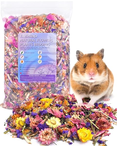 Bissap Bissap Natural Flower and Herb Hamster Bedding 300g Small Animal Habitat Decor for Hamsters Gerbils Chinchillas Mice and Degus