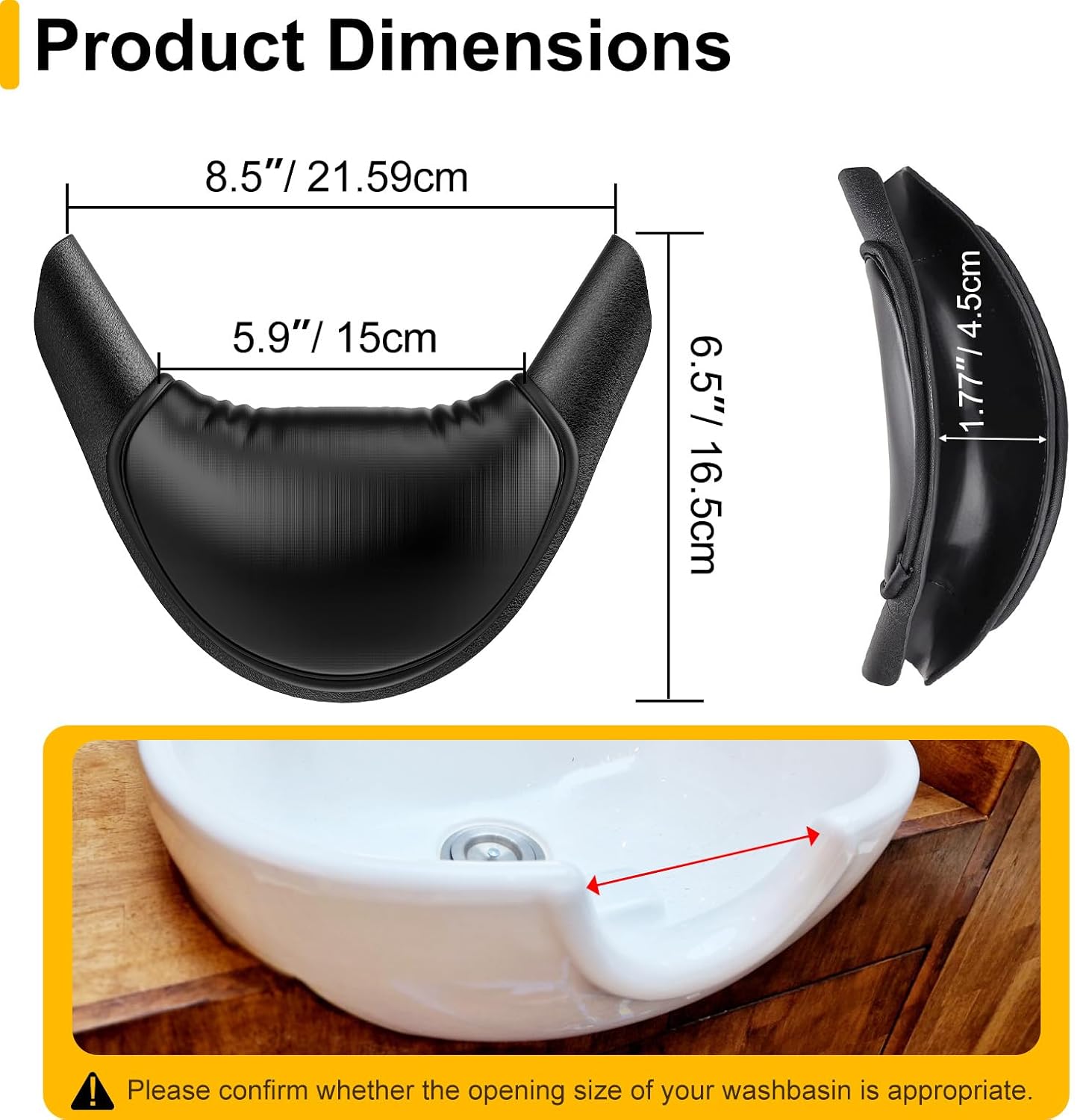 AISEELY AISEELY Shampoo Bowl Neck Rest Cushion for Salon and Home Use Comfortable Silicone Neck Support for Hair Washing Sink - View 3 of 7