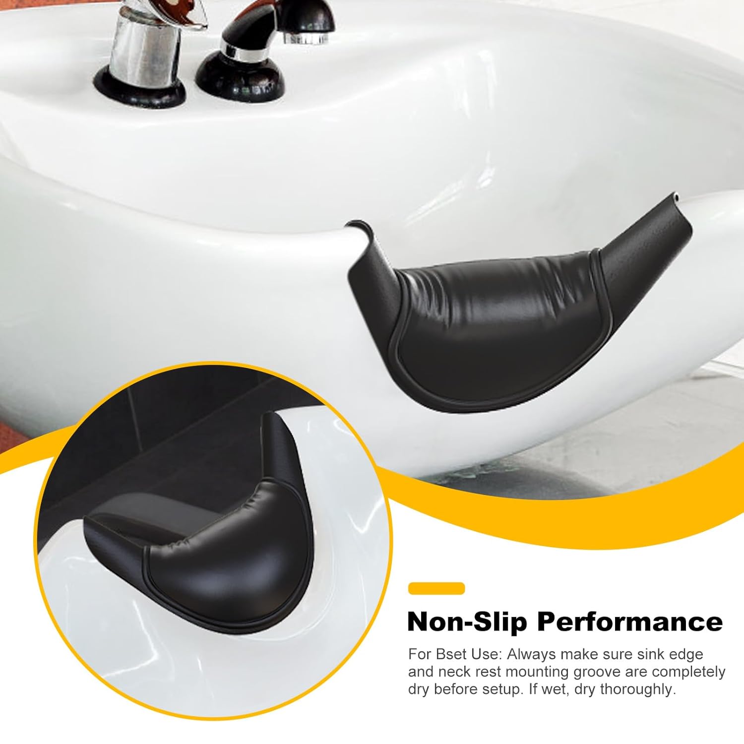 AISEELY AISEELY Shampoo Bowl Neck Rest Cushion for Salon and Home Use Comfortable Silicone Neck Support for Hair Washing Sink - View 5 of 7