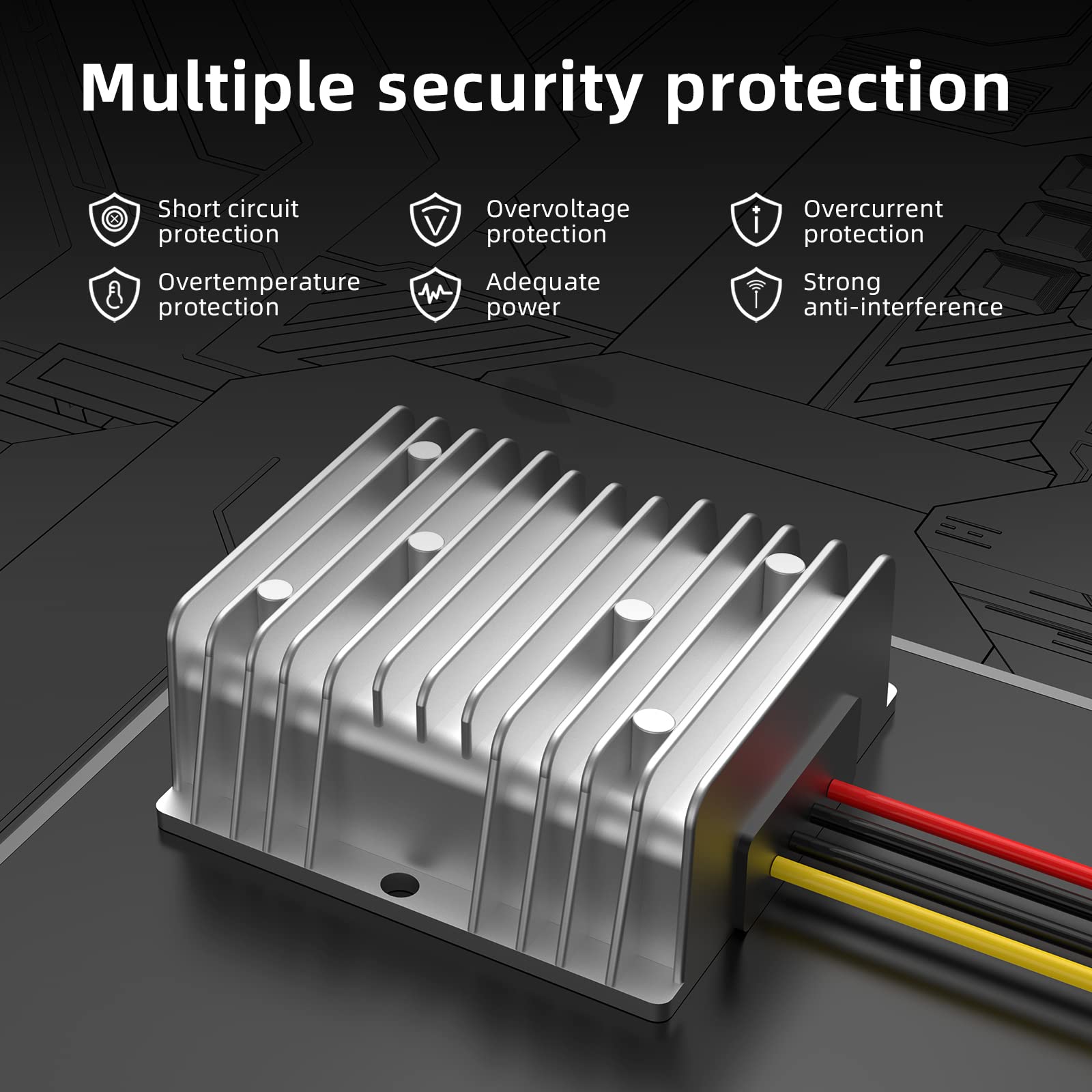 YAXIGE DC 12V to 19V 10A Boost Converter Waterproof Module for Golf Carts and Vehicles - View 2 of 7