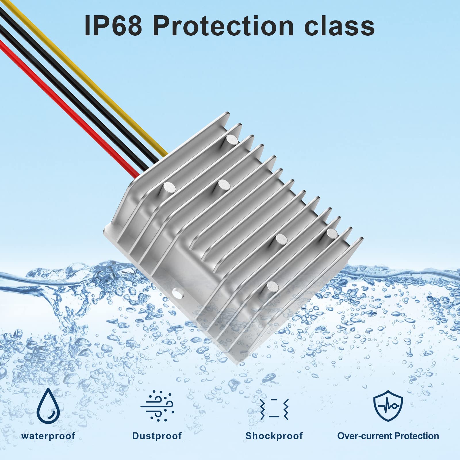 YAXIGE DC 12V to 19V 10A Boost Converter Waterproof Module for Golf Carts and Vehicles - View 3 of 7