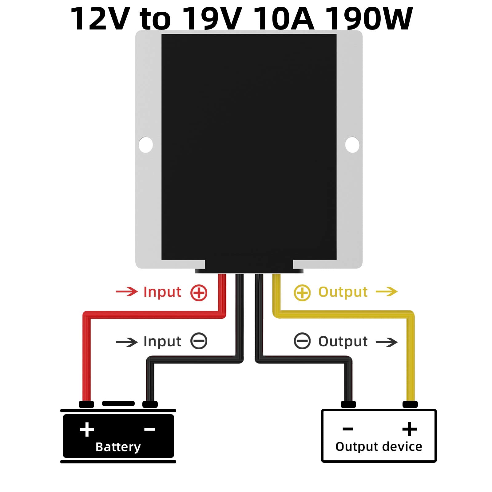 YAXIGE DC 12V to 19V 10A Boost Converter Waterproof Module for Golf Carts and Vehicles - View 4 of 7