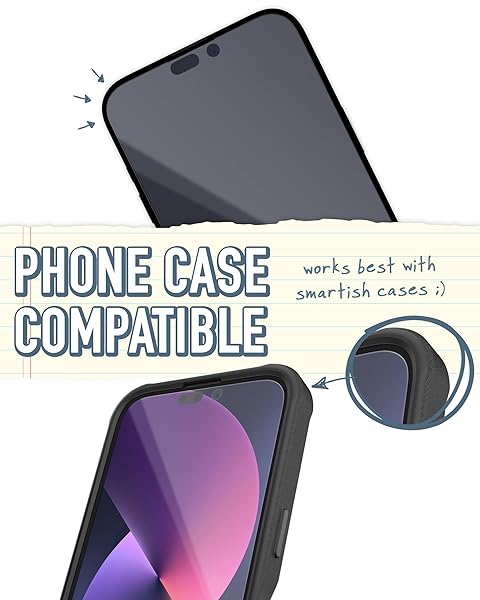 Smartish Smartish 2-Pack Tempered Glass Screen Protector for iPhone 14 Pro Max - Scratch Resistant & Easy Install Frame - View 7 of 8