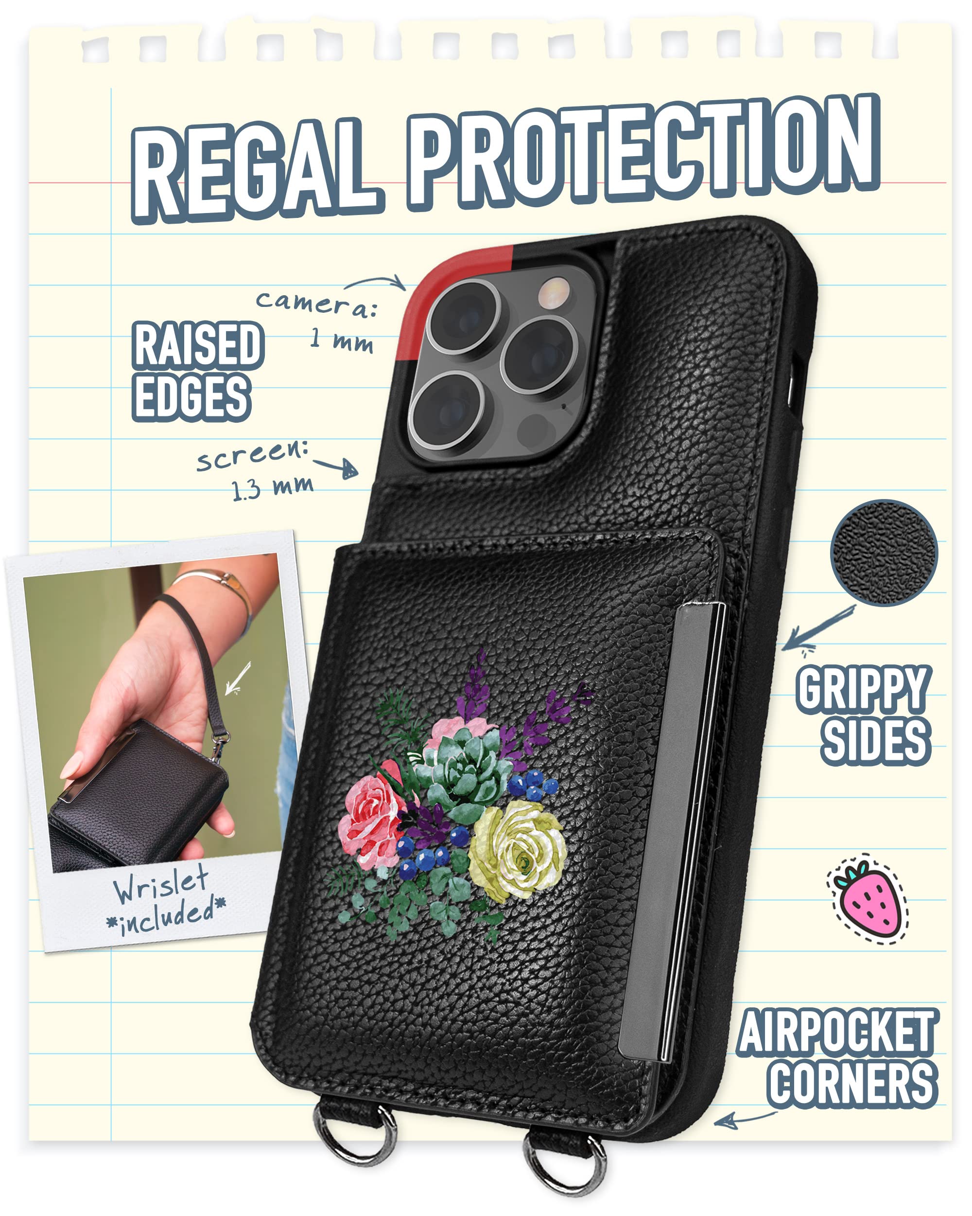 Smartish Smartish iPhone 14 Pro Max Crossbody Wallet Case Dancing Queen Purse Clutch with Detachable Strap and Wristlet Protective Cover with Card Holder - View 4 of 6