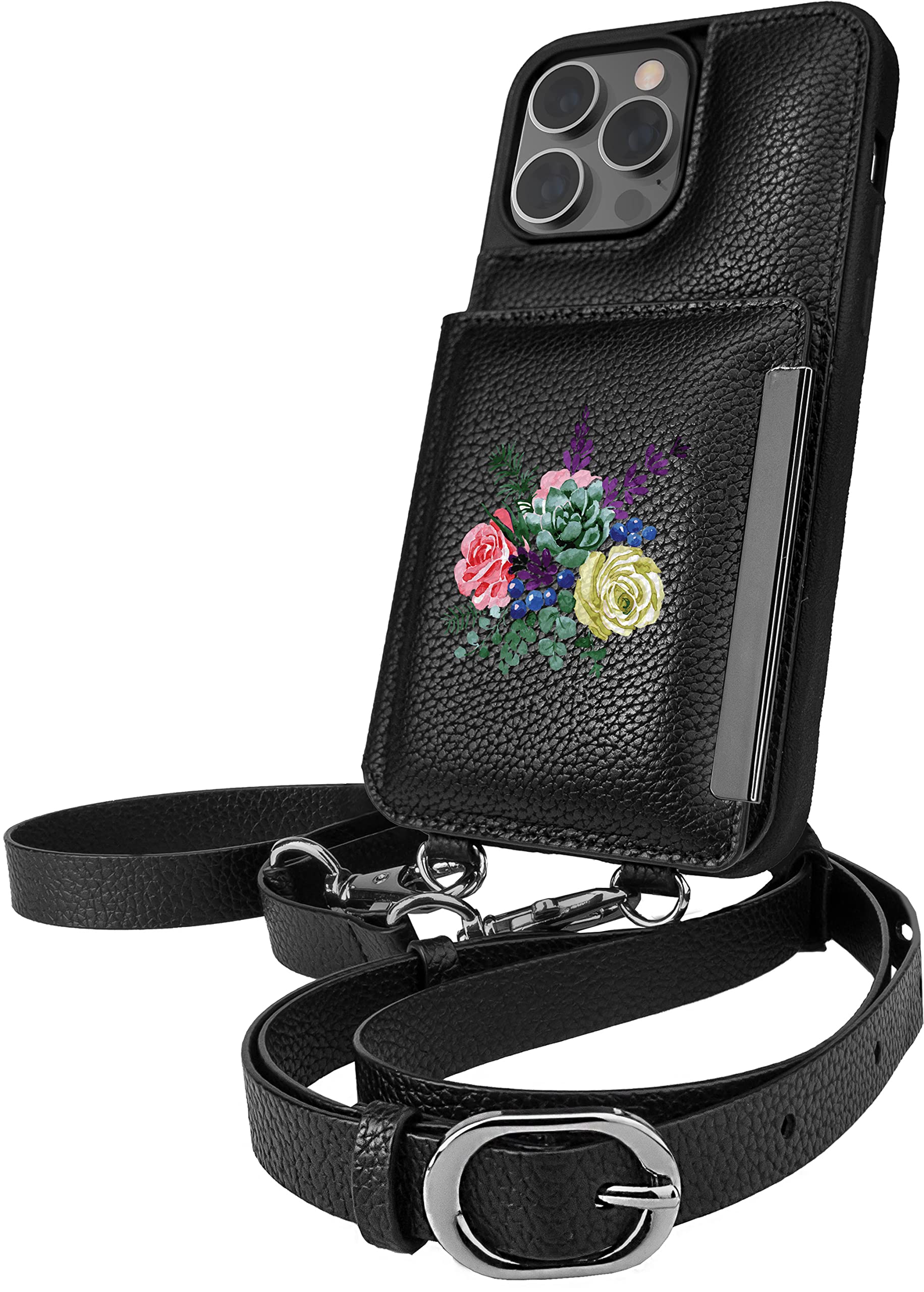 Smartish iPhone 14 Pro Max Crossbody Wallet Case Dancing Queen Purse Clutch with Detachable Strap and Wristlet Protective Cover with Card Holder
