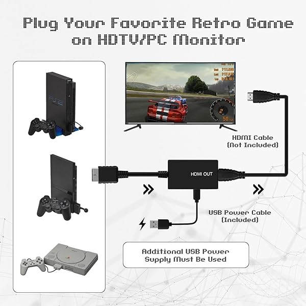 TNP Products Upgrade Your Gaming: TNP PS2 HDMI Converter - AV Adapter for PlayStation 2/3 HD Upscaling - View 5 of 10