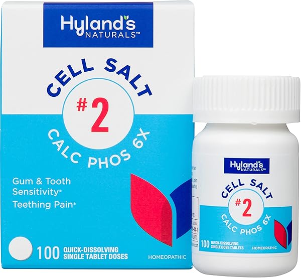 Hyland's Hyland's Cell Salt No. 2 Calc Phos 6X Tablets for Fast Relief of Oral Discomfort & Sore Throat - 100 Quick Dissolving Tablets