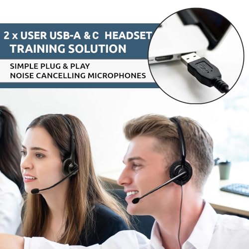 Project Telecom Project Telecom USB-A & USB-C Headset Splitter Bundle for Teams, Zoom, Webex - Noise Cancelling, 2 Users, Ideal for Training & Coaching - View 4 of 8