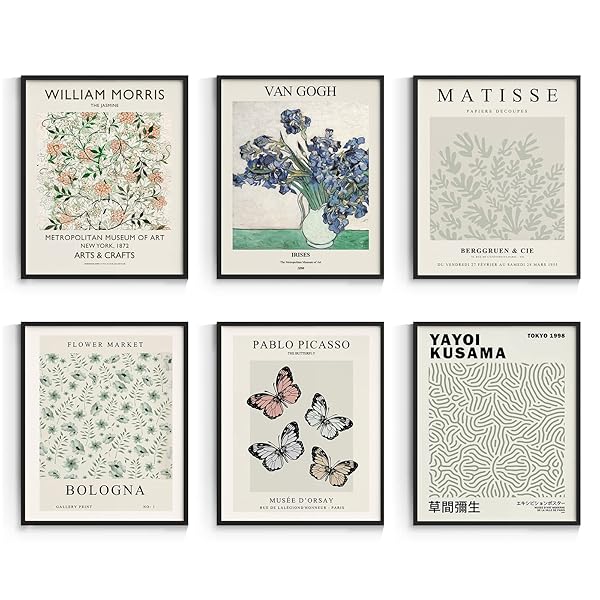 Habseligkeit Habseligkeit Matisse Flower Market Posters Set of 6 Vintage Prints for Aesthetic Room Decor Unframed 8x10in Wall Art