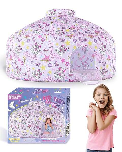 Skywin Skywin Inflatable Princess Tent for Kids - Quick Setup Playhouse & Air Fort (Fan Not Included)