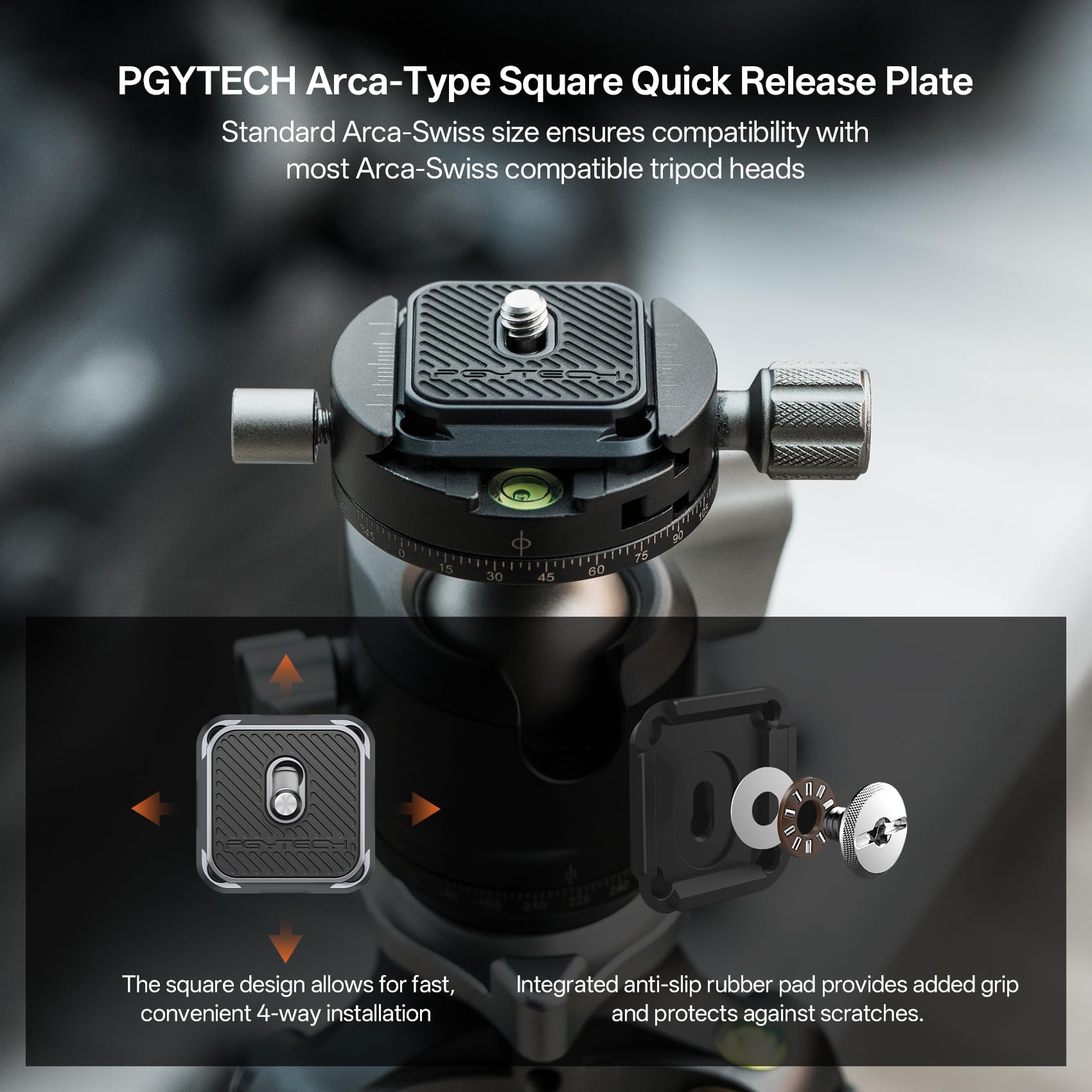 PGYTECH PGYTECH Quick Release Plate & Adapter with Arca Swiss Clamp for Sony, Nikon, Fuji, DJI - Fast Tripod Setup - View 4 of 7