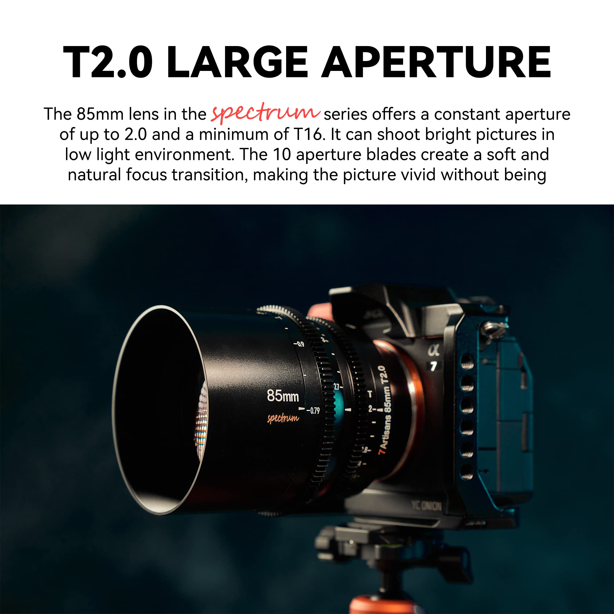 7artisans 7artisans 85mm T2.0 Cine Lens for Nikon Z-Mount Manual Focus Low Distortion Full Frame Mirrorless Cameras Black - View 2 of 9