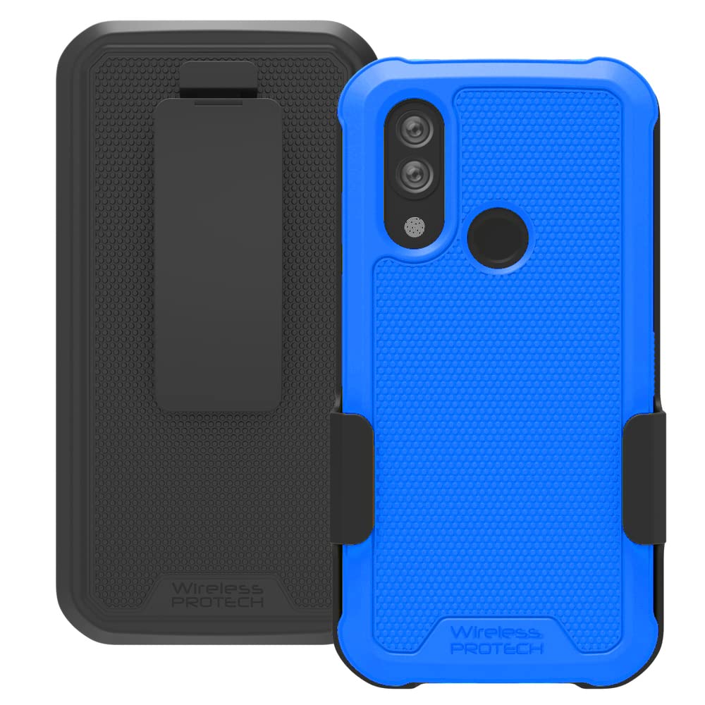 Wireless ProTech Case for CAT S62 S62 PRO with Rotating Belt Clip Holster Durable Flexible Protective Combo Royal Blue