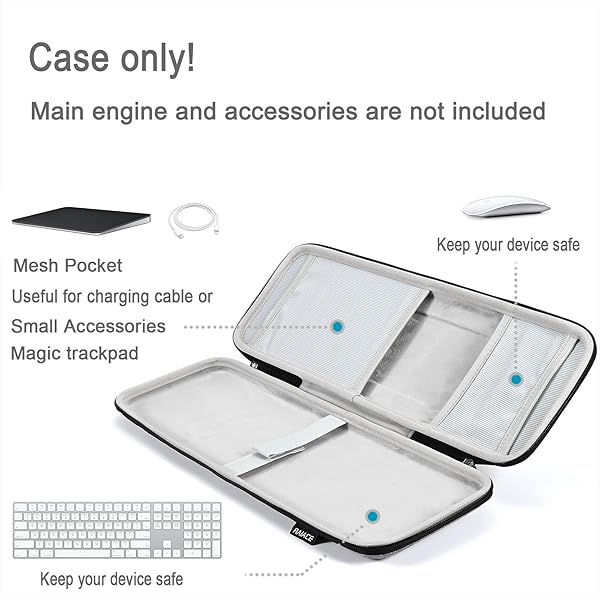RAIACE RAIACE Hard Storage Case for Apple Magic Keyboard and Magic Mouse Grey Case Only - View 2 of 7