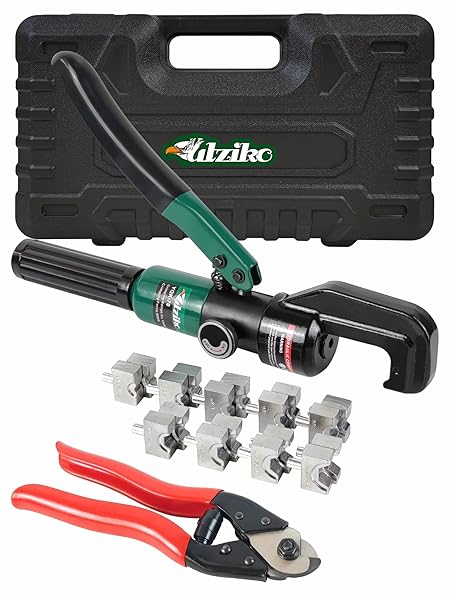 UTZIKO Utziko Hydraulic Crimper Tool for Stainless Steel Cable Railing Kit with Cable Cutter for 1/8 and 3/16 Inch Fittings