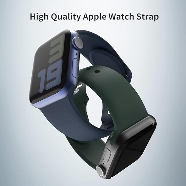 Sinjimoru Sinjimoru Dark Green Silicone Apple Watch Band for Men - Compatible with 38mm to 49mm Models - View 4 of 8