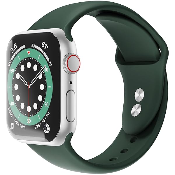 Sinjimoru Sinjimoru Dark Green Silicone Apple Watch Band for Men - Compatible with 38mm to 49mm Models - View 3 of 8