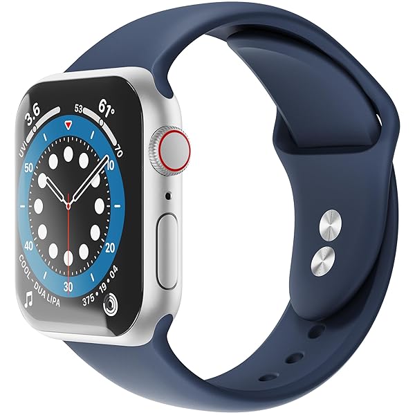 Sinjimoru Sinjimoru Silicone Apple Watch Band for Men - Navy, Compatible with 38mm to 49mm Models, Perfect for Large Wrists - View 3 of 9