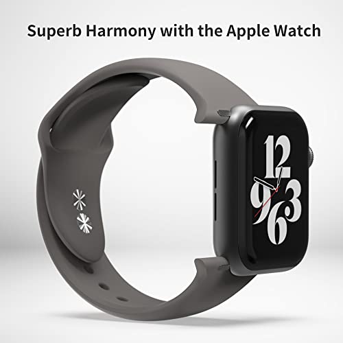 Sinjimoru Sinjimoru Silicone Apple Watch Band for Men - Fits 38mm to 49mm, Perfect for Large Wrists, Stylish Black Design - View 5 of 9