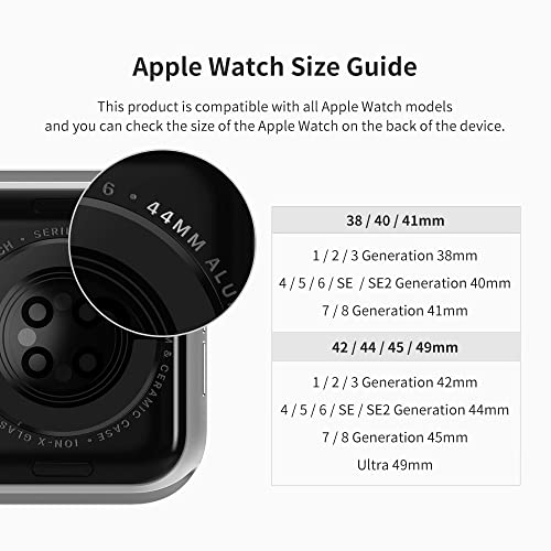 Sinjimoru Sinjimoru Silicone Apple Watch Band for Men - Fits 38mm to 49mm, Perfect for Large Wrists, Stylish Black Design - View 6 of 9