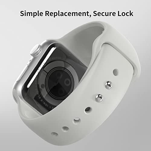 Sinjimoru Sinjimoru Silicone Apple Watch Band for Men - Fits 38mm to 49mm, Perfect for Large Wrists, Stylish Black Design - View 7 of 9