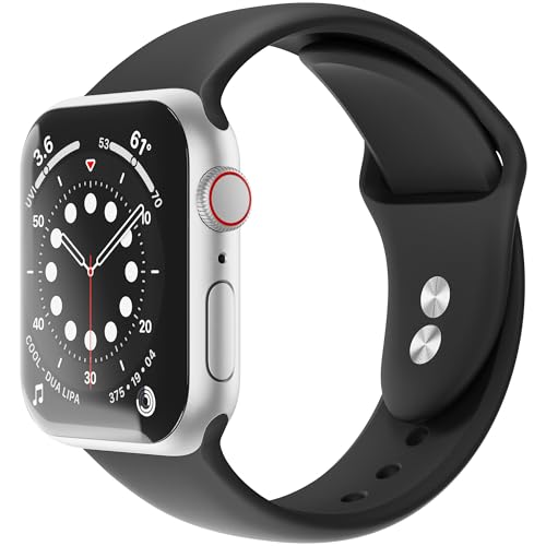 Sinjimoru Sinjimoru Silicone Apple Watch Band for Men - Fits 38mm to 49mm, Perfect for Large Wrists, Stylish Black Design - View 2 of 9