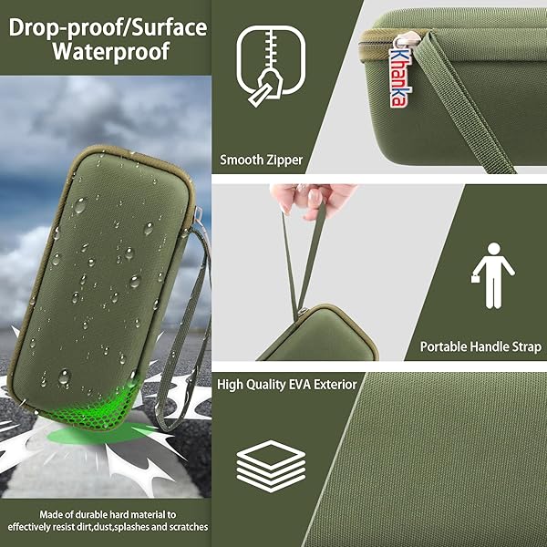 khanka Khanka Hard Travel Case for Sonos Roam Roam 2 Roam SL Portable Bluetooth Speaker Green - View 9 of 11