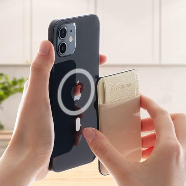 Sinjimoru Sinjimoru Magnetic Card Holder for iPhone 16-12 | Privacy Cover & Stick-On Wallet - M-Flap Black - View 4 of 11