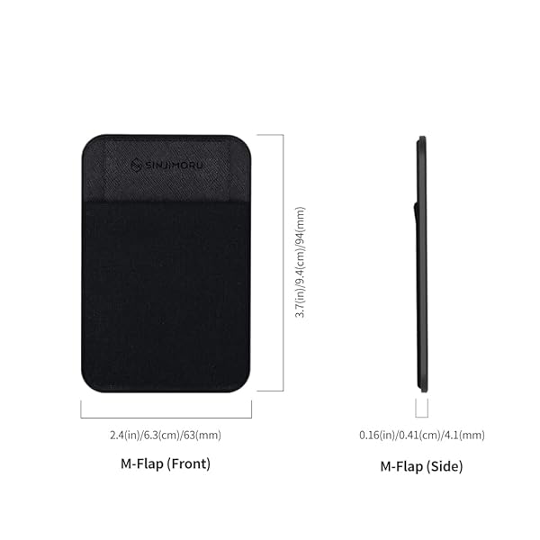 Sinjimoru Sinjimoru Magnetic Card Holder for iPhone 16-12 | Privacy Cover & Stick-On Wallet - M-Flap Black - View 8 of 11