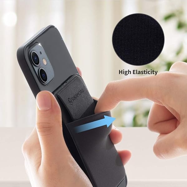 Sinjimoru Sinjimoru Privacy Cover Magnetic Card Holder for iPhone 16 15 14 13 12 Series M-Flap Navy Stick on Phone Wallet Credit Card Holder - View 5 of 11