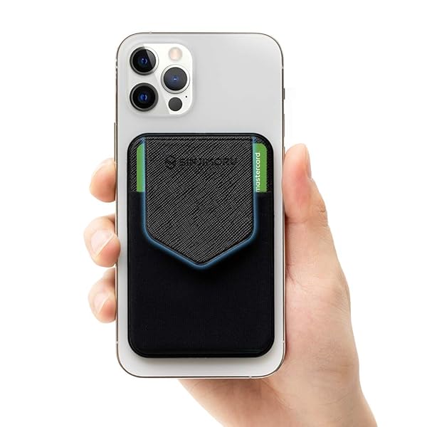 Sinjimoru Sinjimoru Privacy Cover Magnetic Card Holder for iPhone 16 15 14 13 12 Series M-Flap Navy Stick on Phone Wallet Credit Card Holder - View 6 of 11