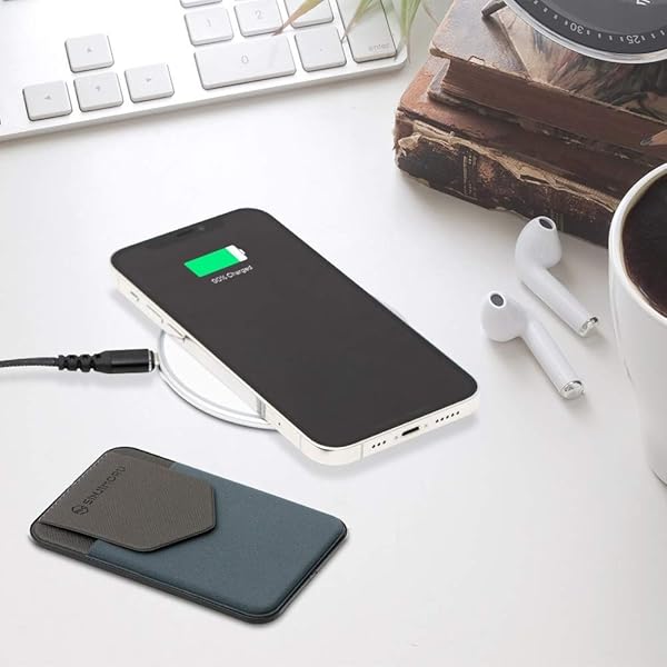 Sinjimoru Sinjimoru Privacy Cover Magnetic Card Holder for iPhone 16 15 14 13 12 Series M-Flap Navy Stick on Phone Wallet Credit Card Holder - View 7 of 11