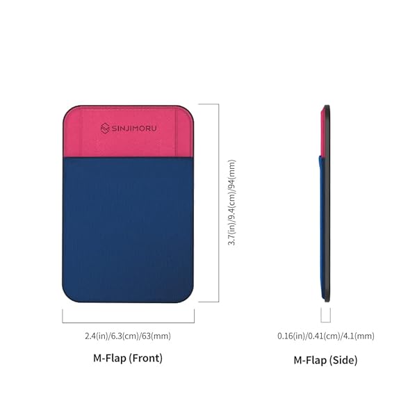 Sinjimoru Sinjimoru Privacy Cover Magnetic Card Holder for iPhone 16 15 14 13 12 Series M-Flap Navy Stick on Phone Wallet Credit Card Holder - View 8 of 11