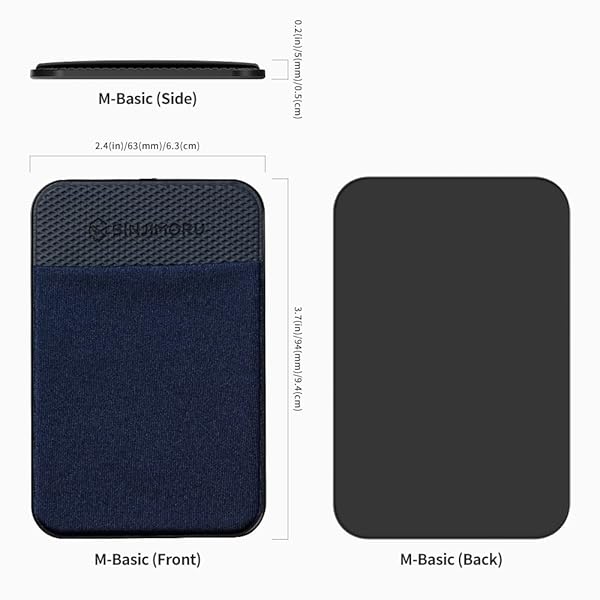 Sinjimoru Sinjimoru MagSafe Wallet: Stretchy Lycra, 2600G Magnetic Strength, Minimalist Design for iPhone 16/15/14/13/12 - M-Basic Navy - View 7 of 10