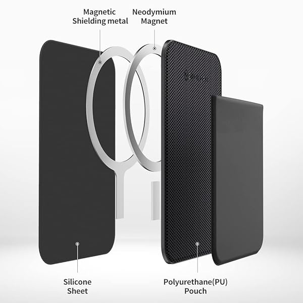 Sinjimoru Sinjimoru MagSafe Wallet: Stretchy Lycra, 2600G Magnetic Strength, Minimalist Design for iPhone 16/15/14/13/12 - M-Basic Navy - View 9 of 10